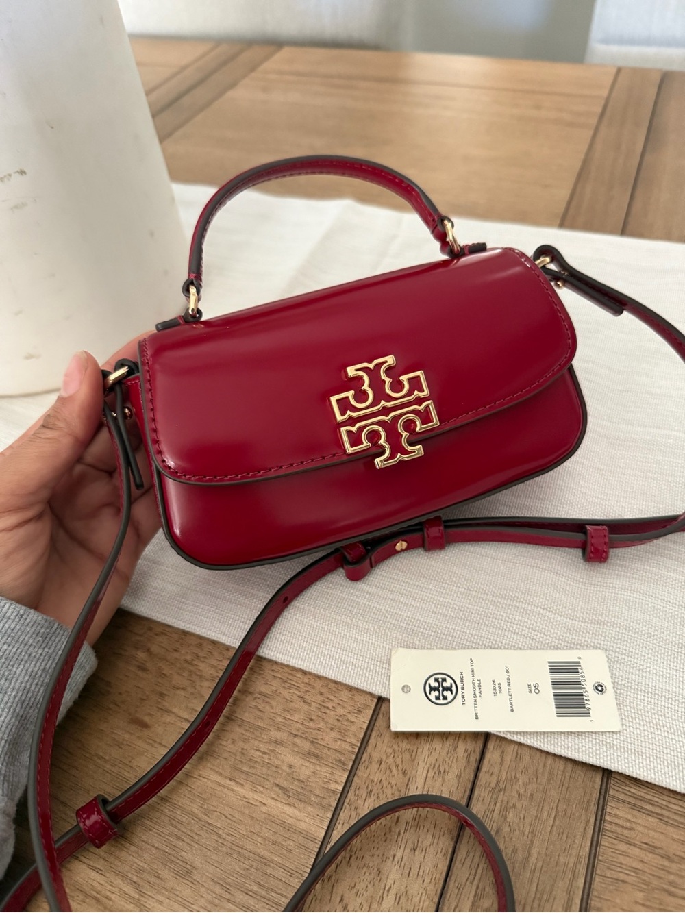 Tory Burch Red Patent Leather Top-Handle Crossbody